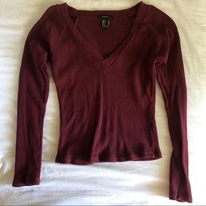 Forever 21 Maroon Long Sleeve Top